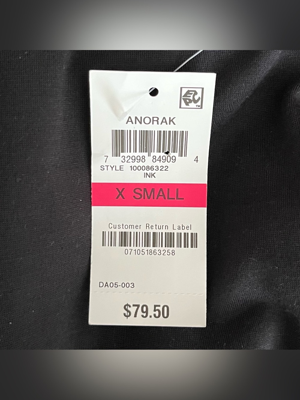 NWT Style & Co Women's Anorak XS Navy Blue Hooded Lined Preppy Lightweight - Picture 9 of 9